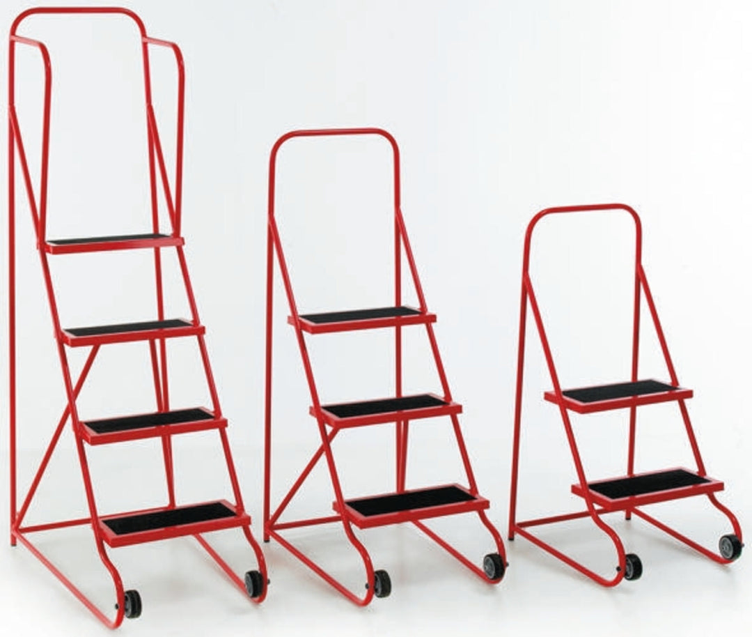 TieDex UK 2 Tread Steel, Rubber Steps 0.5m Platform Height, Red