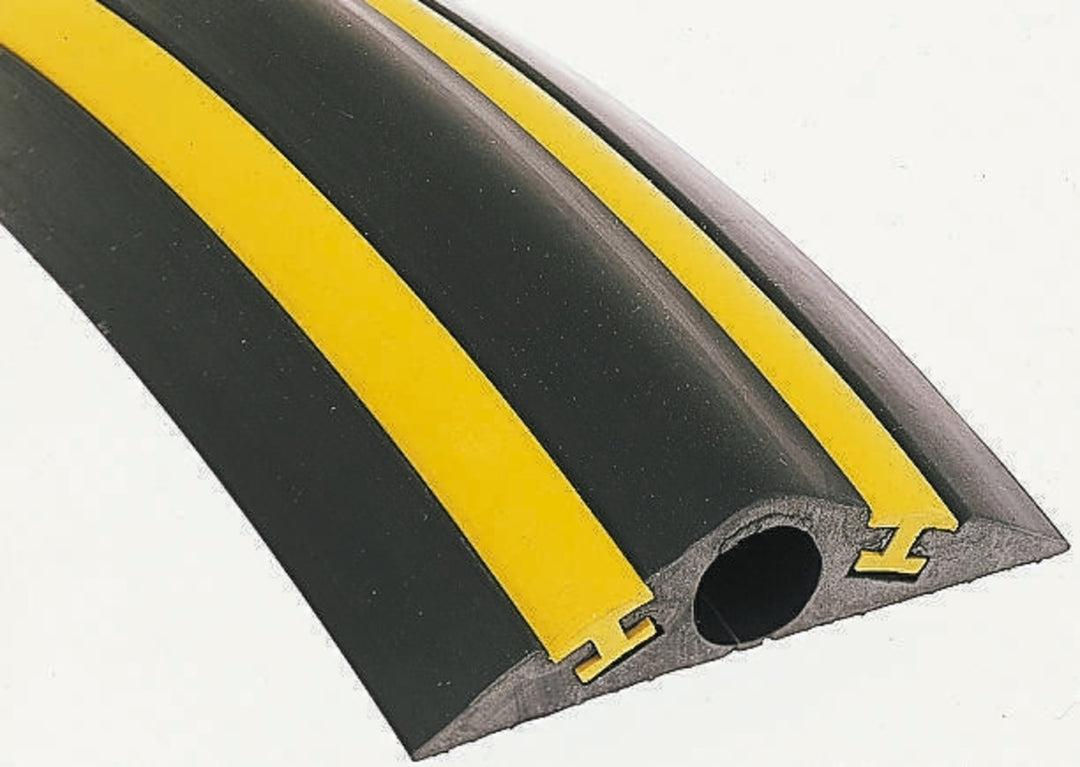 TieDex UK 1.5 m Yellow, Black Cable Cover in Rubber, 53 mm ID