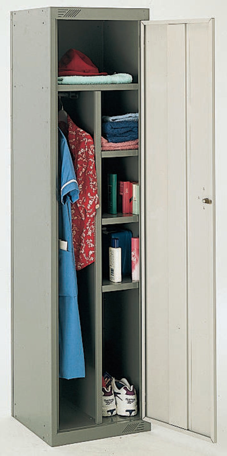 TieDex UK 1 Door Steel Grey Locker, 1.8 m x 450 mm x 450 mm