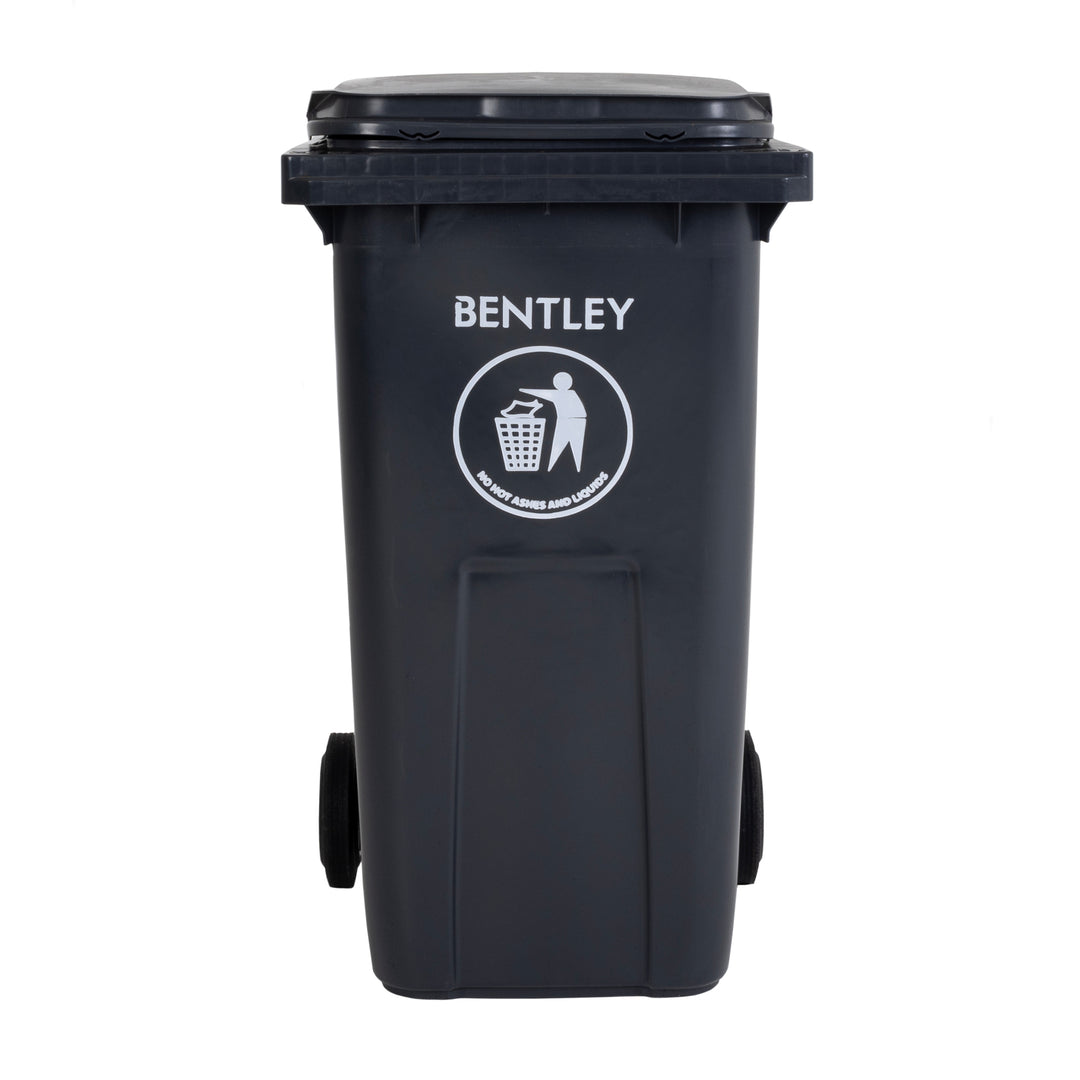TieDex UK 240L Grey Flip Plastic Wheelie Bin Waste Bin