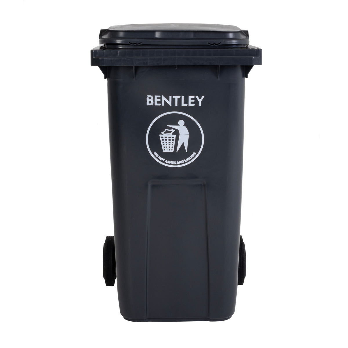 TieDex UK 240L Grey Flip Plastic Wheelie Bin Waste Bin