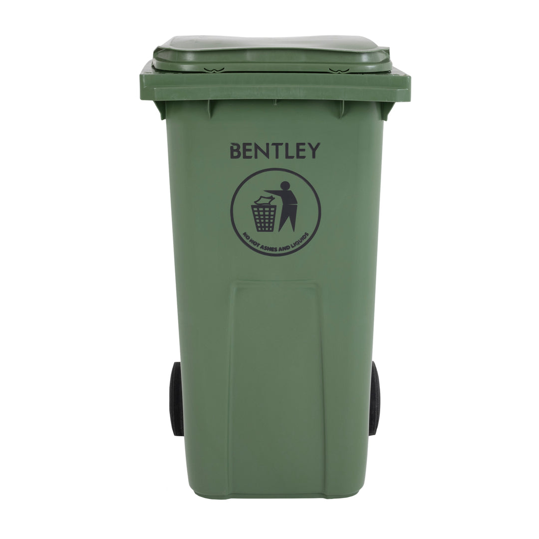 TieDex UK 240L Green Flip Plastic Wheelie Bin Waste Bin