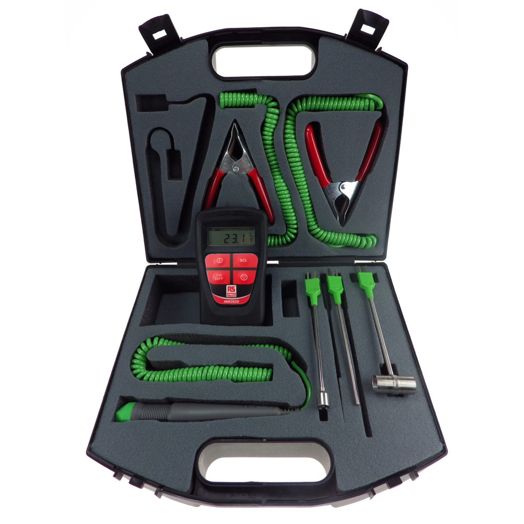 TieDex UK, Type K Thermocouple Probe Wired MM2000 Thermometer &amp; Probe Kit, 1 Input(s), 1372 °C Max, ±0.2 °C (±0.1%)