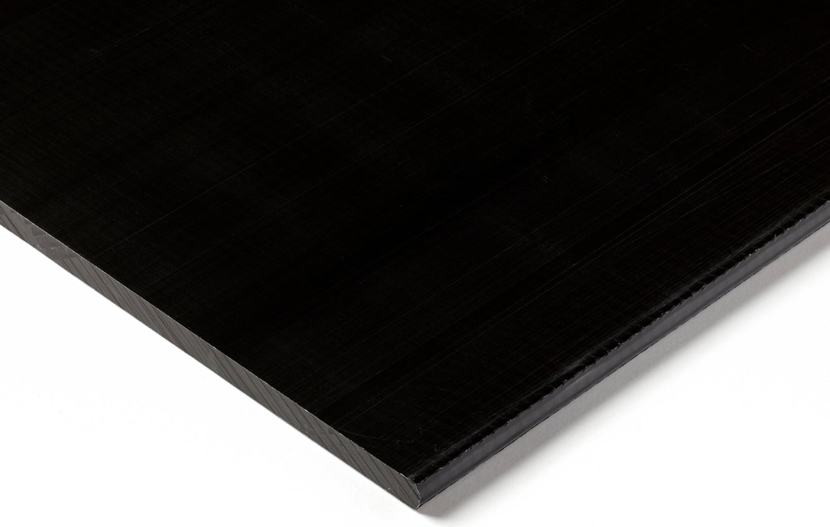 TieDex UK Black POM Plastic Sheet, 500 mm x 300mm x 60 mm