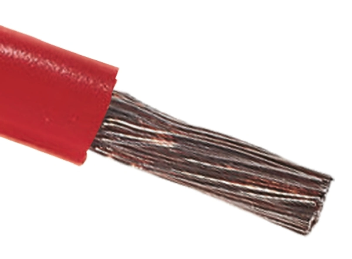 TieDex UK Red 10 mm² Hook Up Wire, 8 AWG, 72 x 0.4 mm, 400 μm core strands, 100 m, Polyvinyl Chloride