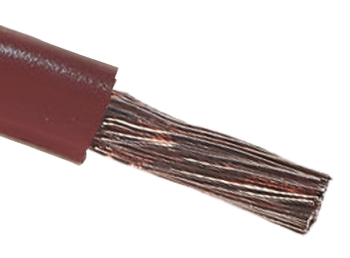 TieDex UK Brown 16 mm² Hook Up Wire, 6 AWG, 126 x 0.4 mm, 400 μm core strands, 100 m, Polyvinyl Chloride