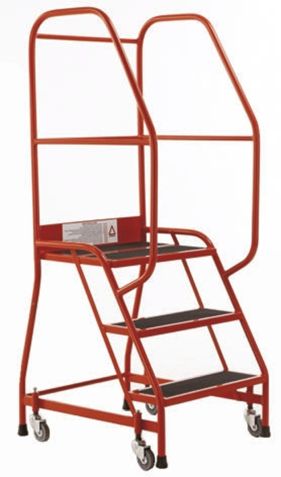 TieDex UK 3 Tread Rubber Steps 0.69m Platform Height, Red