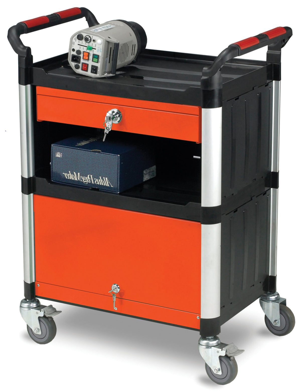 TieDex UK 3 Aluminium Rubber Trolley, 630 mm, 150 kg Load, 424 mm