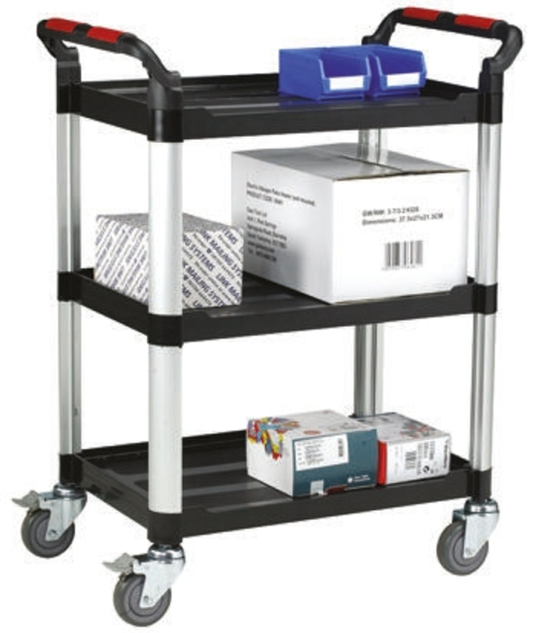 TieDex UK 3 Aluminium Rubber Trolley, 630 mm, 150 kg Load, 424 mm
