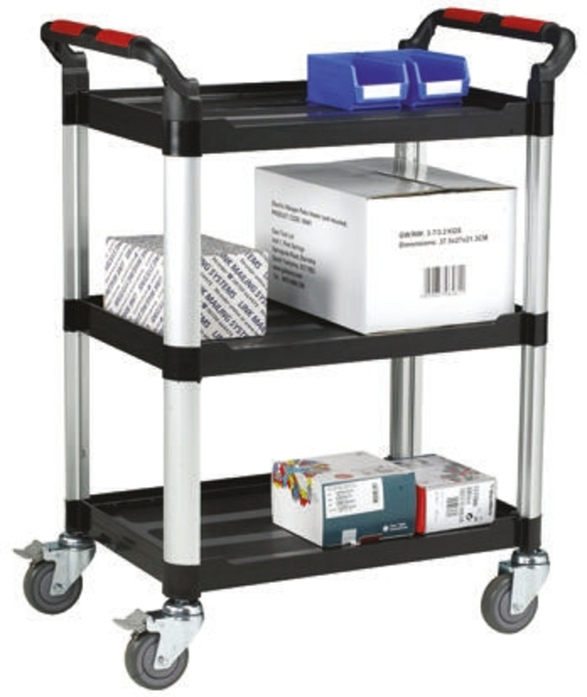 TieDex UK 3 Aluminium Rubber Trolley, 630 mm, 150 kg Load, 424 mm