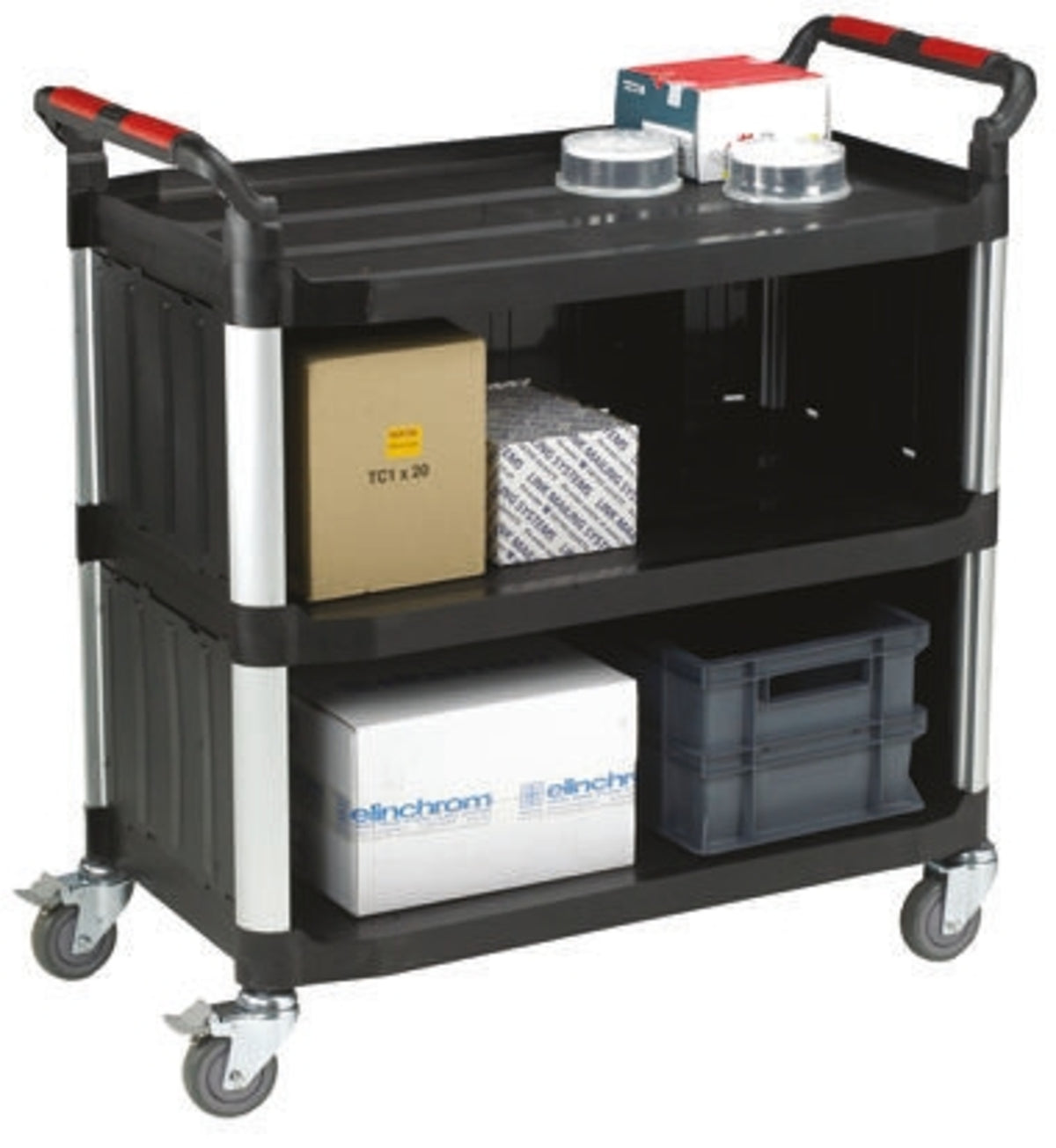 TieDex UK 3 Aluminium Rubber Trolley, 866 mm, 200 kg Load, 500 mm