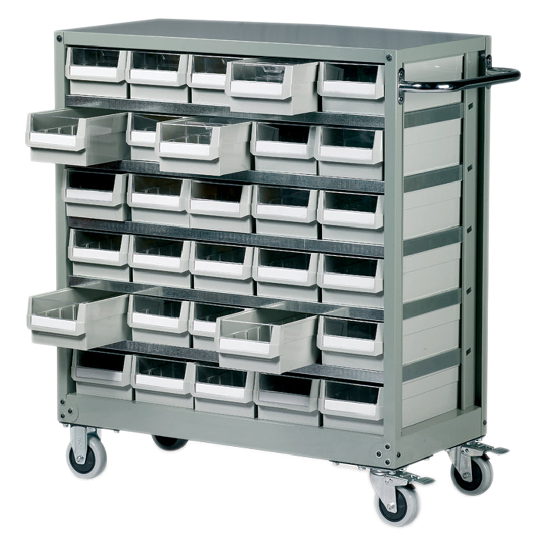 TieDex UK Drawer Storage Unit 30, Steel, 880 mm x 880mm x 400 mm, Grey