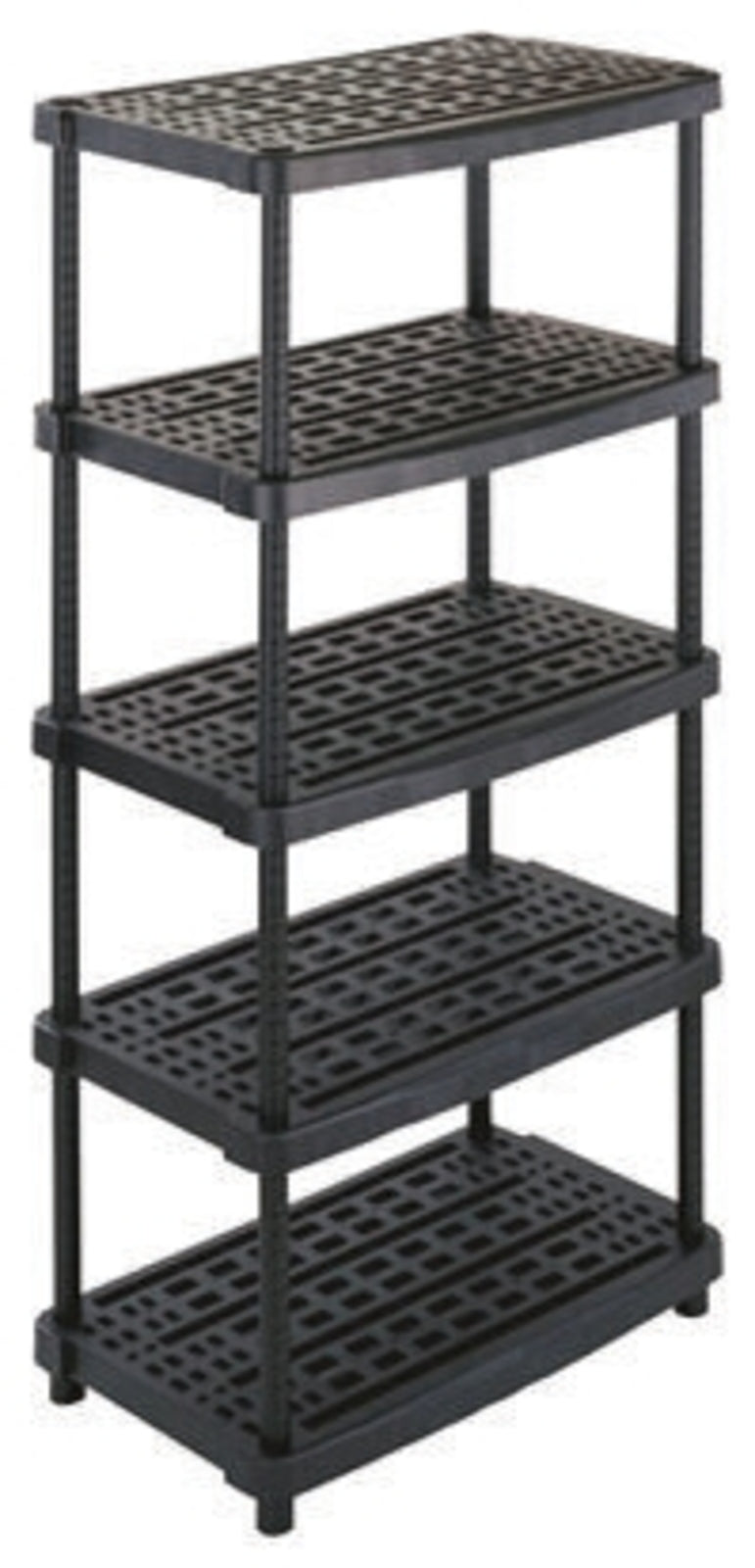 TieDex UK Black 5 Shelf Polypropylene Shelving System, 1.88 m x 930mm, 590 mm, 70 kg Load