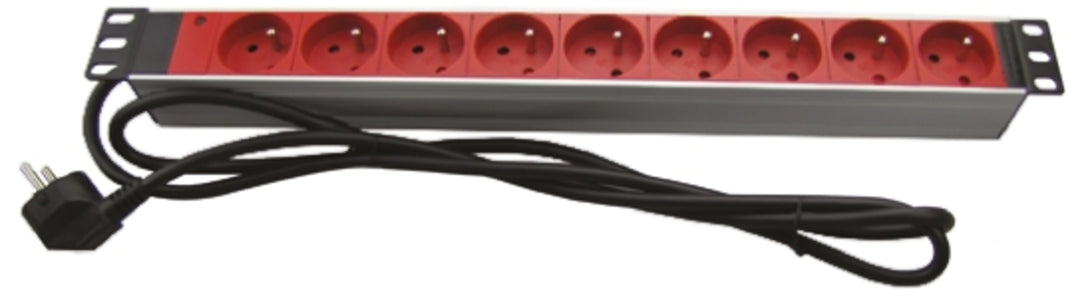 TieDex UK, 16A, 230V ac 9 Gang Socket Bar, 2.5m Cable Type E