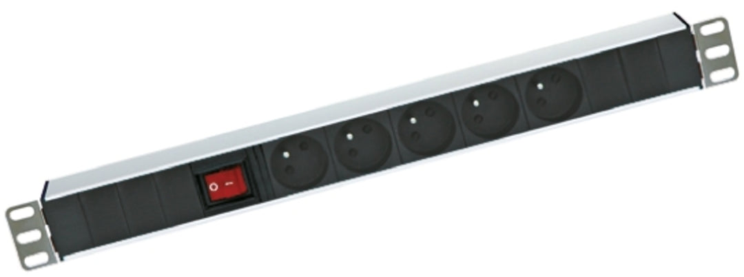 TieDex UK, 16A, 230V ac 5 Gang Power Distribution Unit Power strip, 2.5m Cable Type E Surge Protection