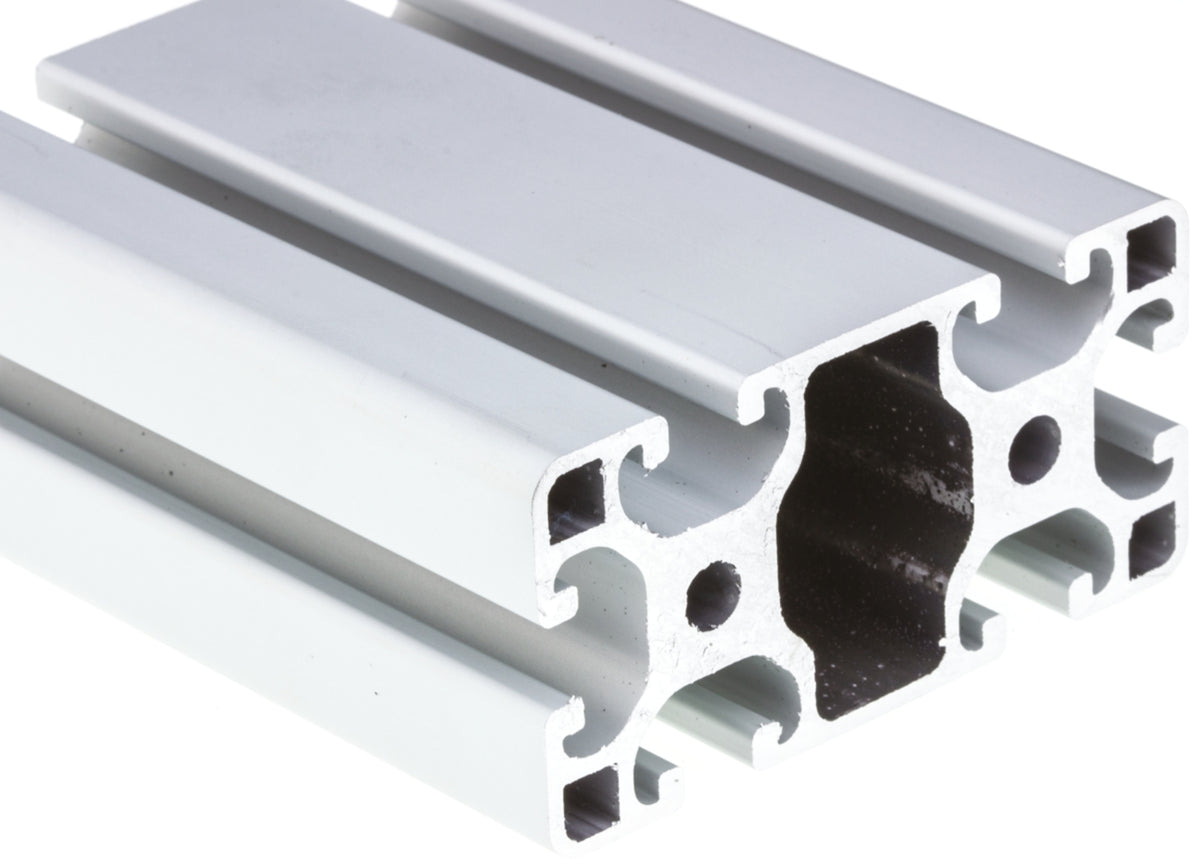 TieDex UK Silver Aluminium Strut Profile 40 x 80 mm 8 mm Groove, 3 m Length