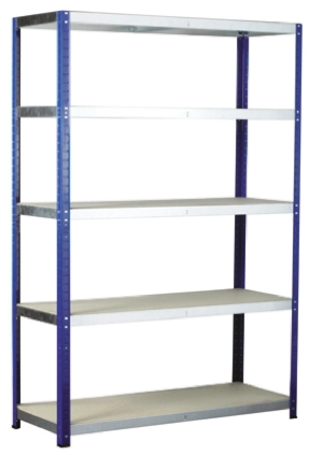 TieDex UK 5 Shelf Galvanised Steel, Chipboard Shelving System, 1.8 m x 1.2m, 450 mm, 265 kg Load