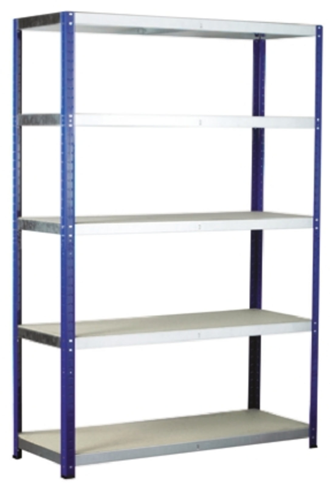 TieDex UK 5 Shelf Galvanised Steel, Chipboard Shelving System, 1.8 m x 1.2m, 450 mm, 265 kg Load
