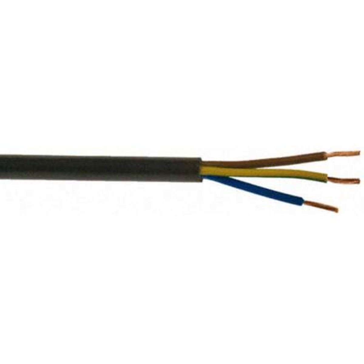 TieDex UK 3 Core Power Cable, Black 1.5mm² 70 °C, 100 m Polyvinyl Chloride