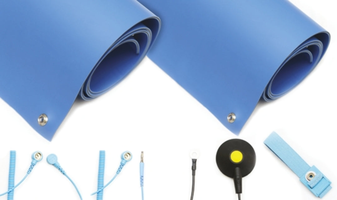 TieDex UK ESD Field Kit, kit contents: Anti-Static Mat, Wrist Band, Ground Lead, Coiled Cord x 2