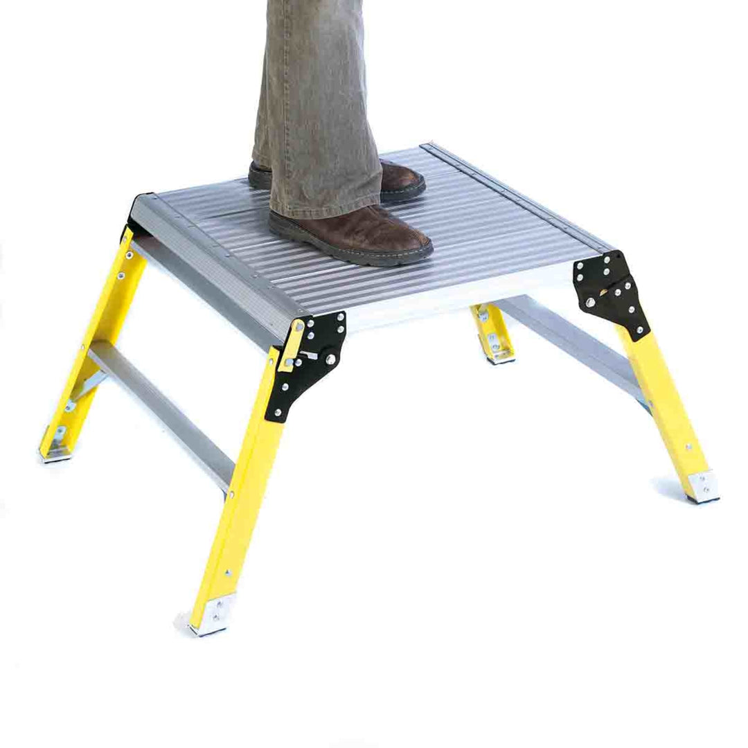 TieDex UK 2 Tread Aluminium Steps 470mm Platform Height, Silver