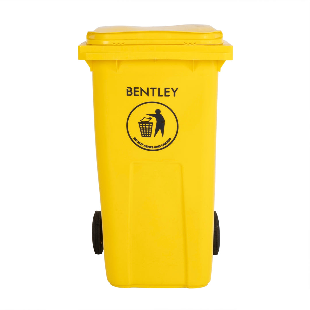 TieDex UK 240L Yellow Flip High Density Polyethylene Waste Bin