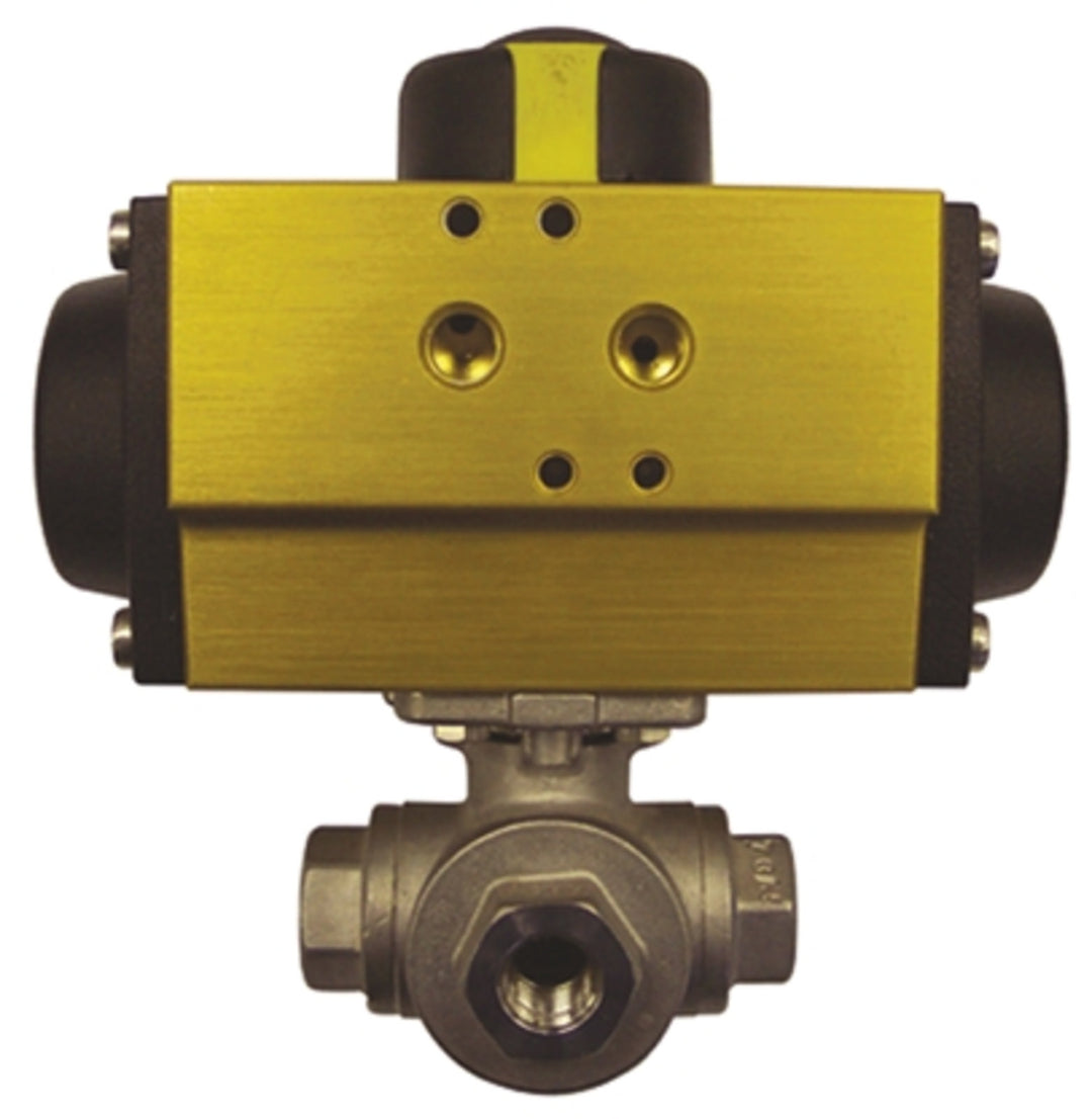 TieDex UK 3 Way Ball Valve type Pneumatic Actuated Valve, 1000 psi