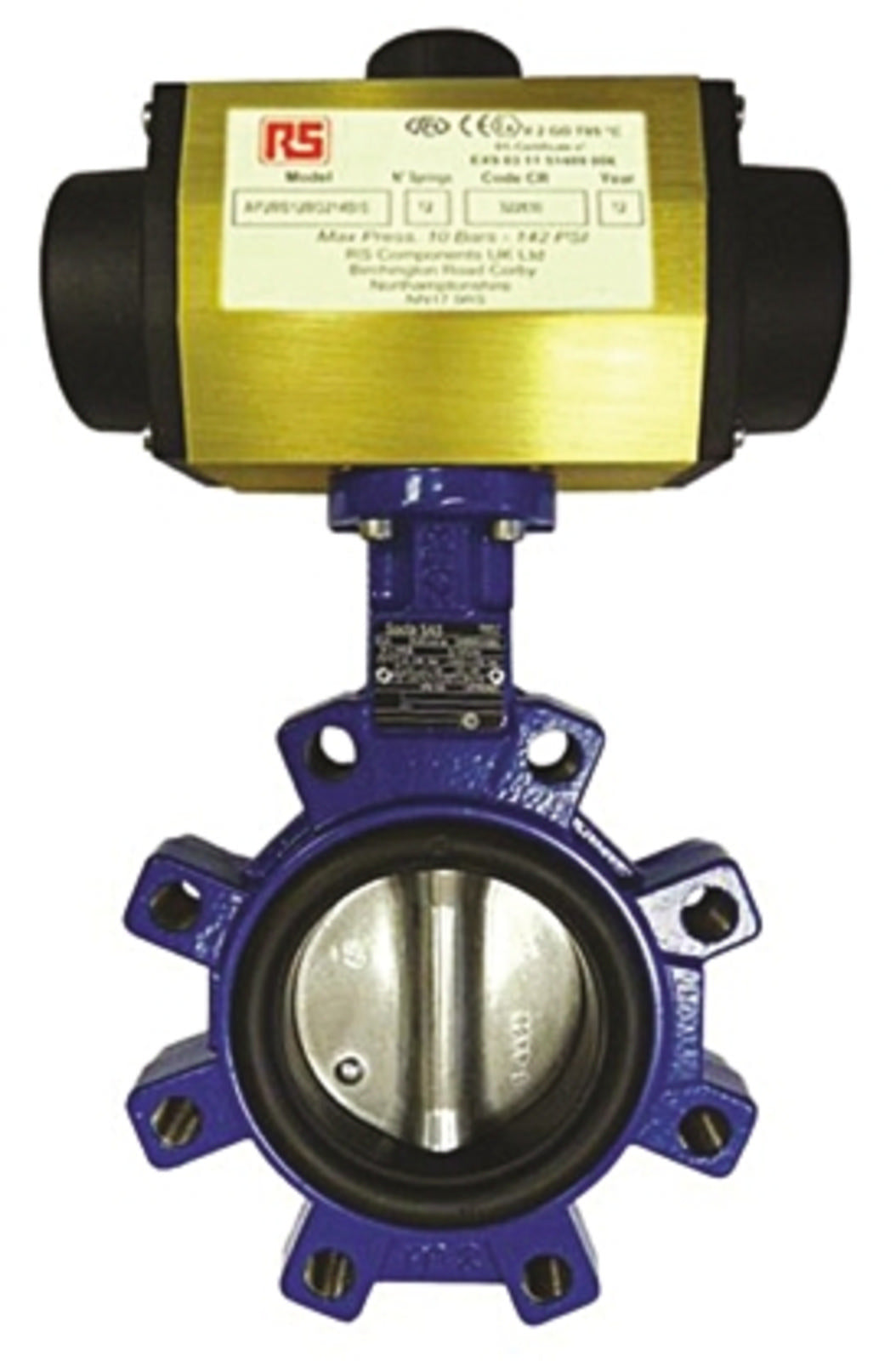 TieDex UK Butterfly type Pneumatic Actuated Valve, 16 bar
