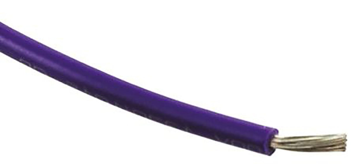 TieDex UK Purple 4 mm² Hook Up Wire, 12 AWG, 56 x 0.3 mm, 300 μm core strands, 100 m, Polyvinyl Chloride