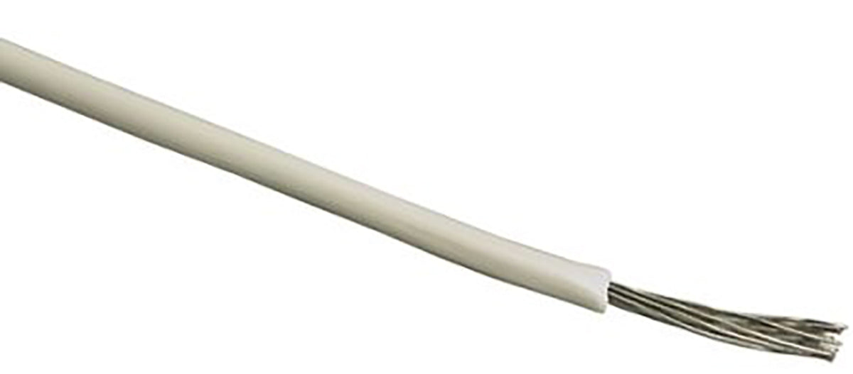 TieDex UK White 16 mm² Hook Up Wire, 6 AWG, 126 x 0.4 mm, 400 μm core strands, 100 m, Polyvinyl Chloride