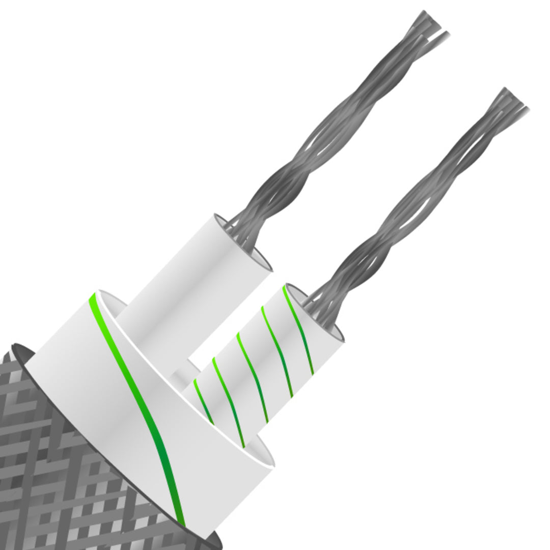 TieDex UK Type K Thermocouple Cable/Wire, Unscreened 100 m, Fibreglass Insulation, 350 °C Max, 7 x 0.2 mm Strands