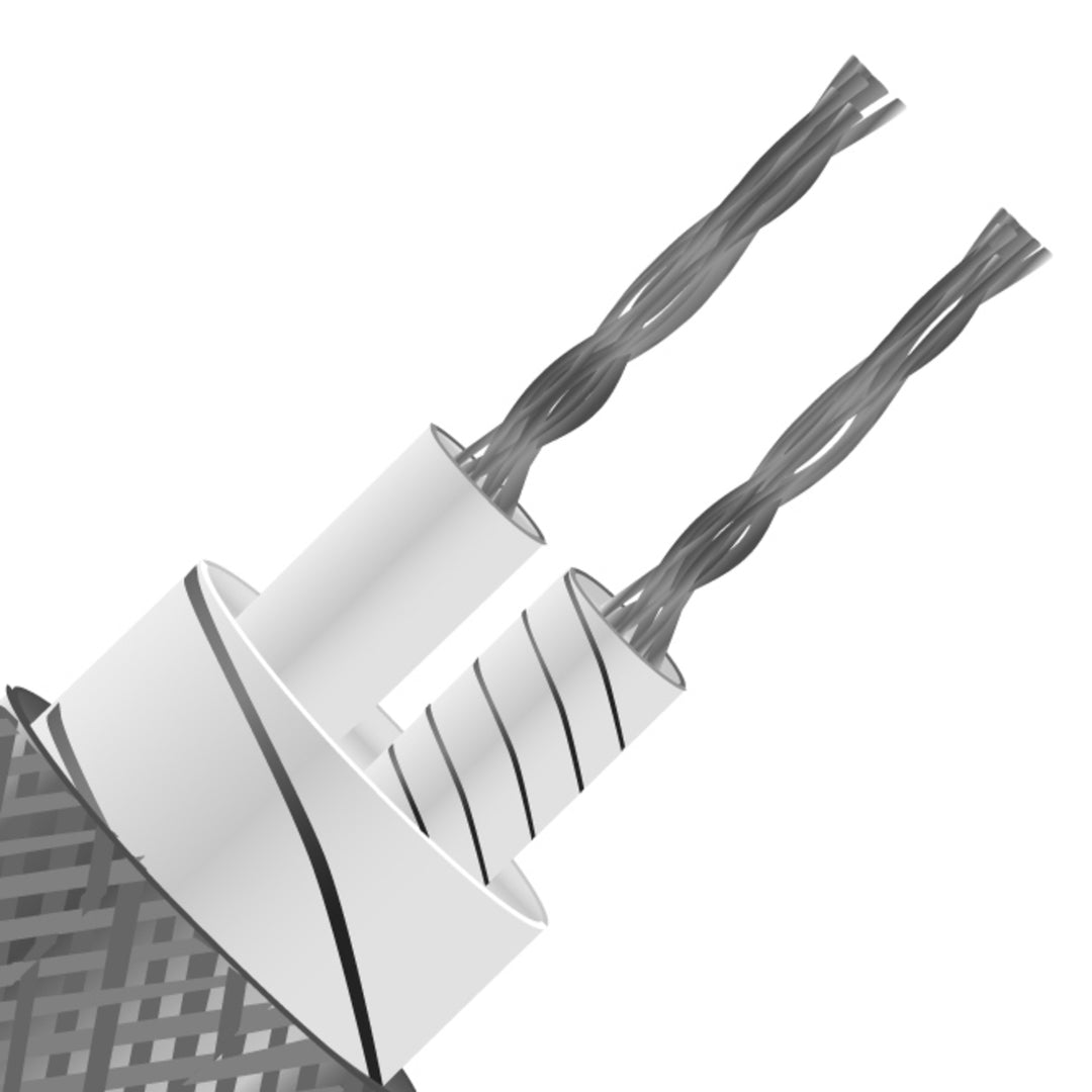 TieDex UK Type J Thermocouple Cable/Wire, Unscreened 100 m, Fibreglass Insulation, 350 °C Max, 7 x 0.2 mm Strands