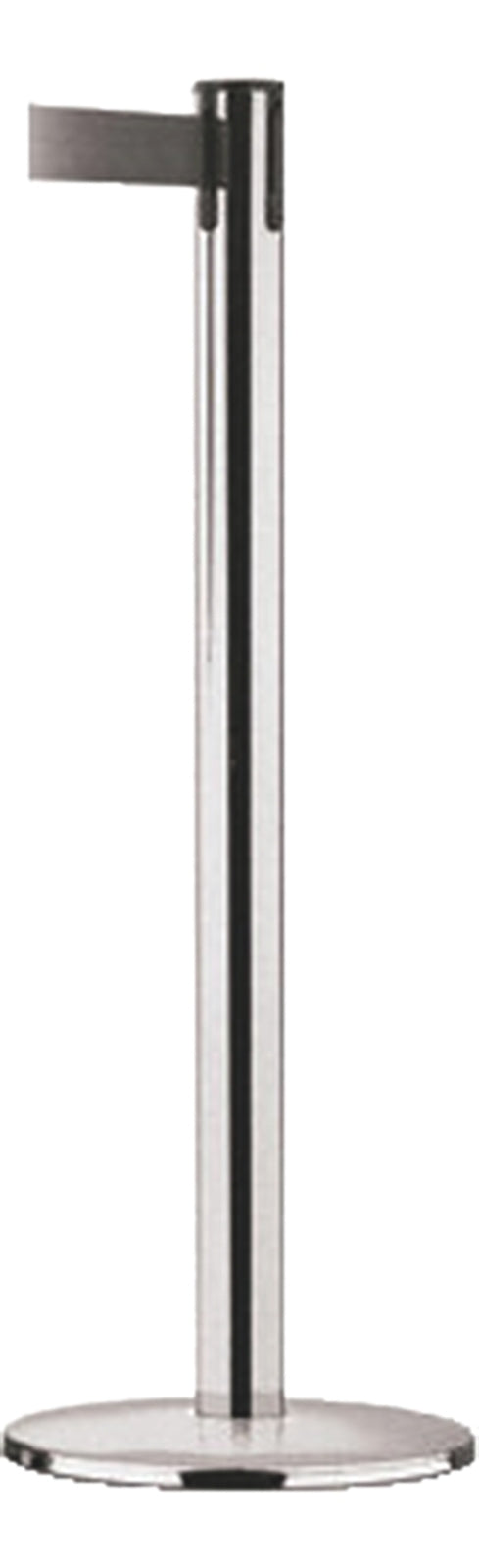 TieDex UK Silver Safety Barrier, Black Tape, Stainless Steel, Polyester, Retractable Barrier, 2.8 m