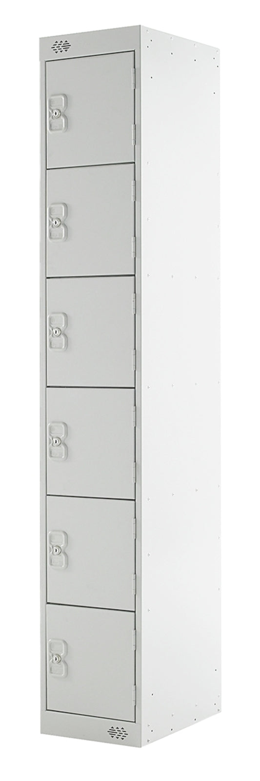 TieDex UK 6 Door Steel Light Grey Storage Locker, 1.8 m x 300 mm x 300 mm
