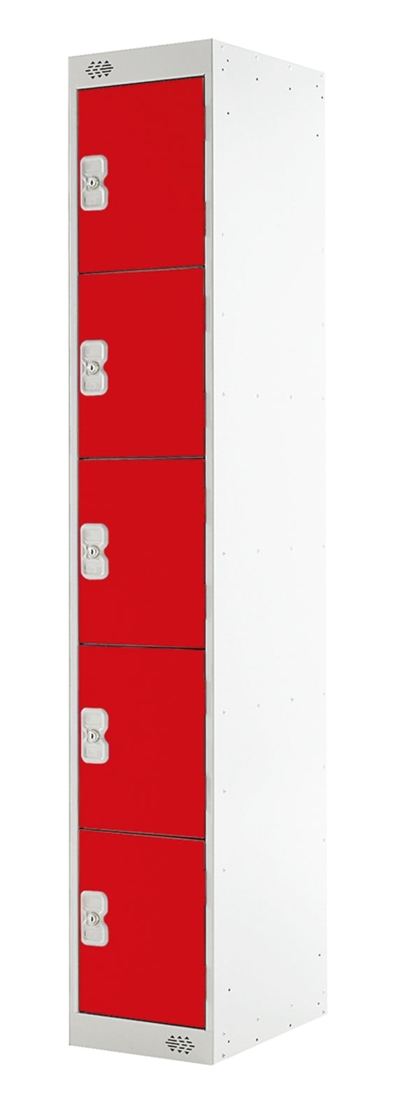 TieDex UK 5 Door Steel Red Storage Locker, 1800 mm x 300 mm x 450 mm
