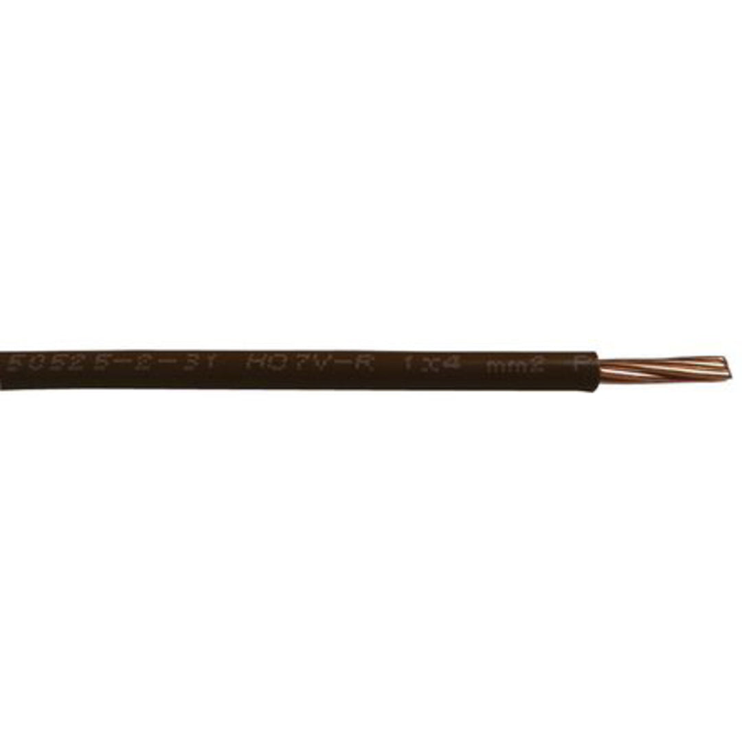 TieDex UK H07V-R Series Black 6 mm² Hook Up Wire, 10 AWG, 7/1.03 mm, 1.03 mm core strands, 100 m, Polyvinyl Chloride