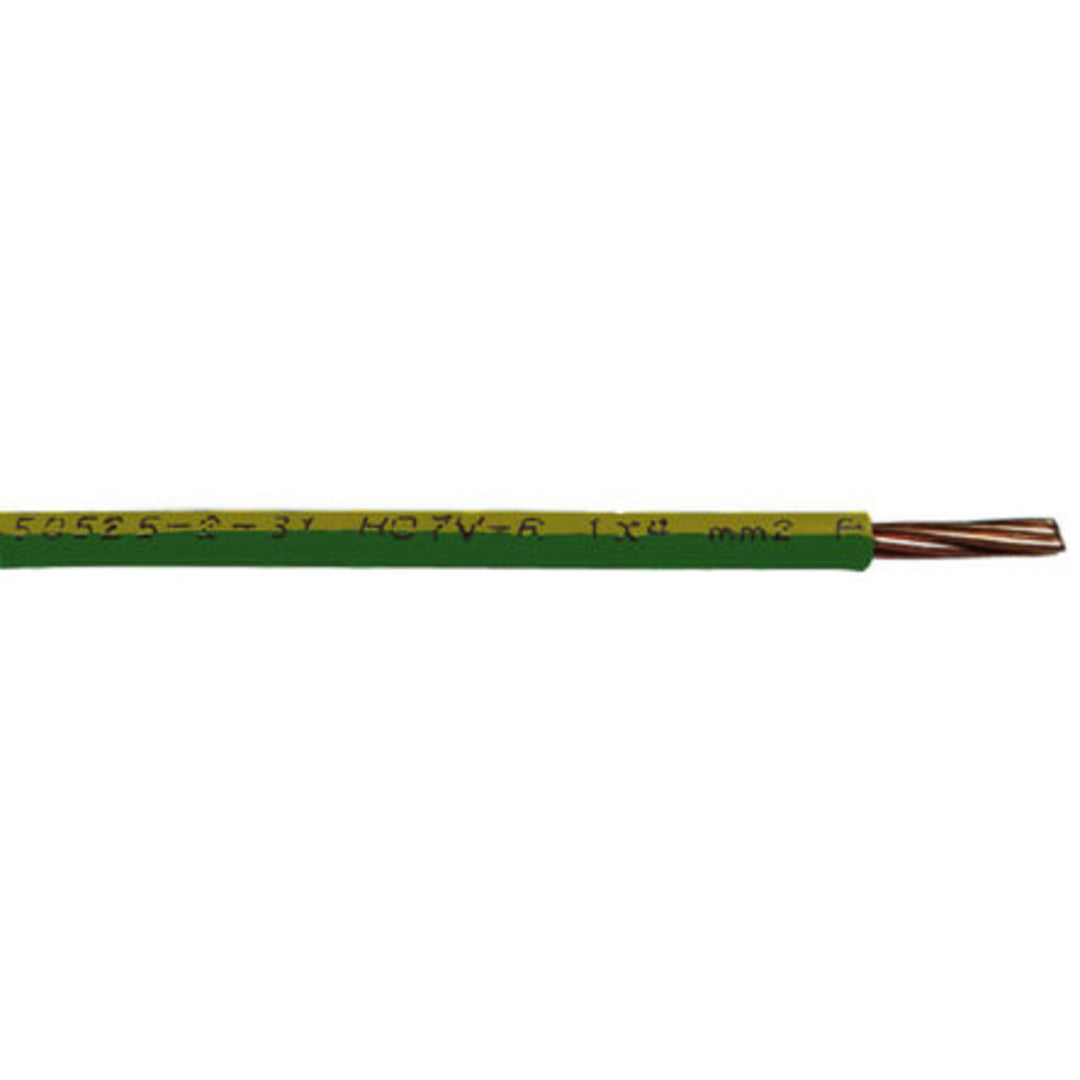 TieDex UK H07V-R Series Green, Yellow 25 mm² Hook Up Wire, 4 AWG, 7/2.19 mm, 2.19 mm core strands, 100 m, Polyvinyl