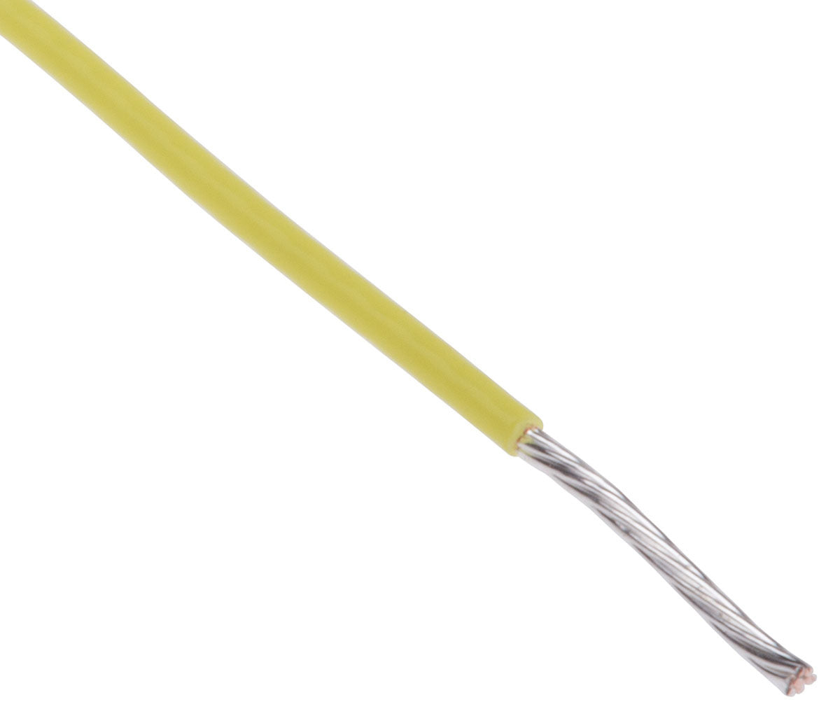 TieDex UK Yellow 0.34 mm² Hook Up Wire, 22 AWG, 19 x 0.15 mm, 150 μm core strands, 100 m, Polytetrafluoroethylene