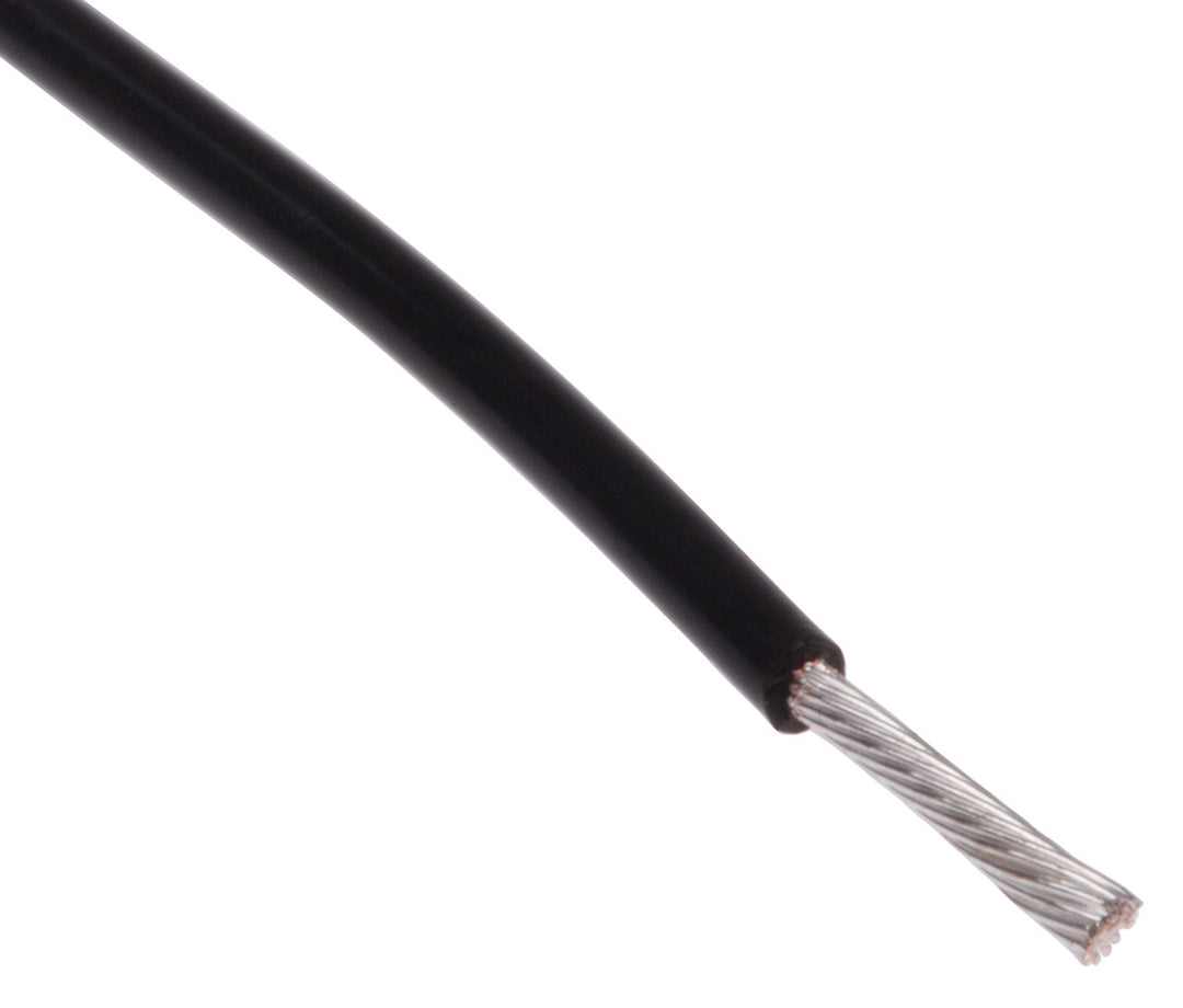 TieDex UK Black 0.6 mm² Hook Up Wire, 20 AWG, 19/0.2 mm, 0.2 mm core strands, 100 m, Polytetrafluoroethylene