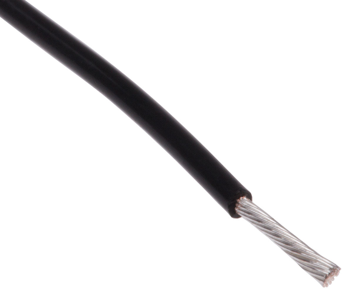 TieDex UK Black 0.6 mm² Hook Up Wire, 20 AWG, 19/0.2 mm, 0.2 mm core strands, 100 m, Polytetrafluoroethylene
