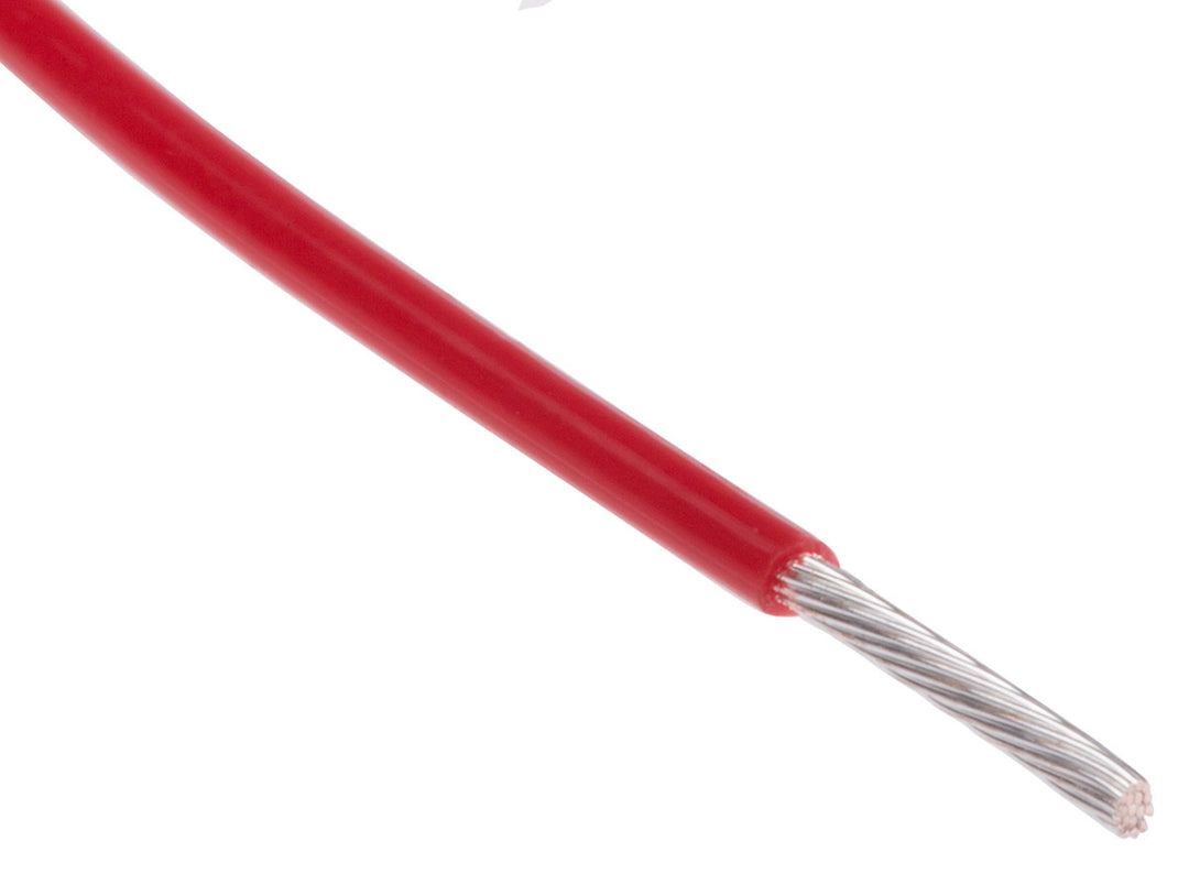 TieDex UK Red 0.22 mm² Hook Up Wire, 24 AWG, 7 x 0.2 mm, 200 μm core strands, 100 m, Polytetrafluoroethylene