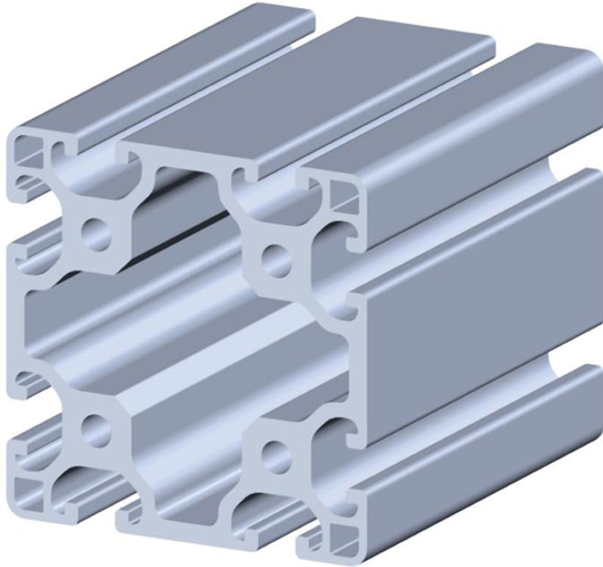 TieDex UK Grey Aluminium Strut Profile 80 x 80 mm 8 mm Groove, 3 m Length