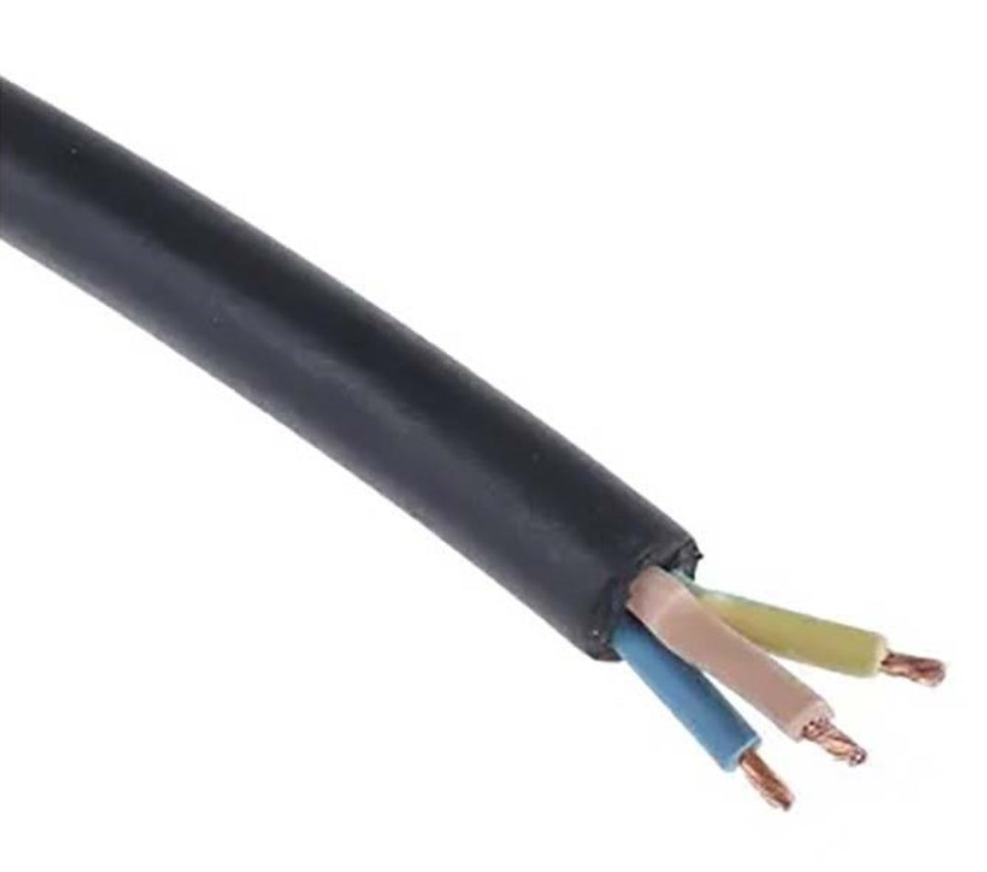 TieDex UK H05RR-F 4 Core Power Cable, Black 2.5mm² 60 °C, 100 m CPE