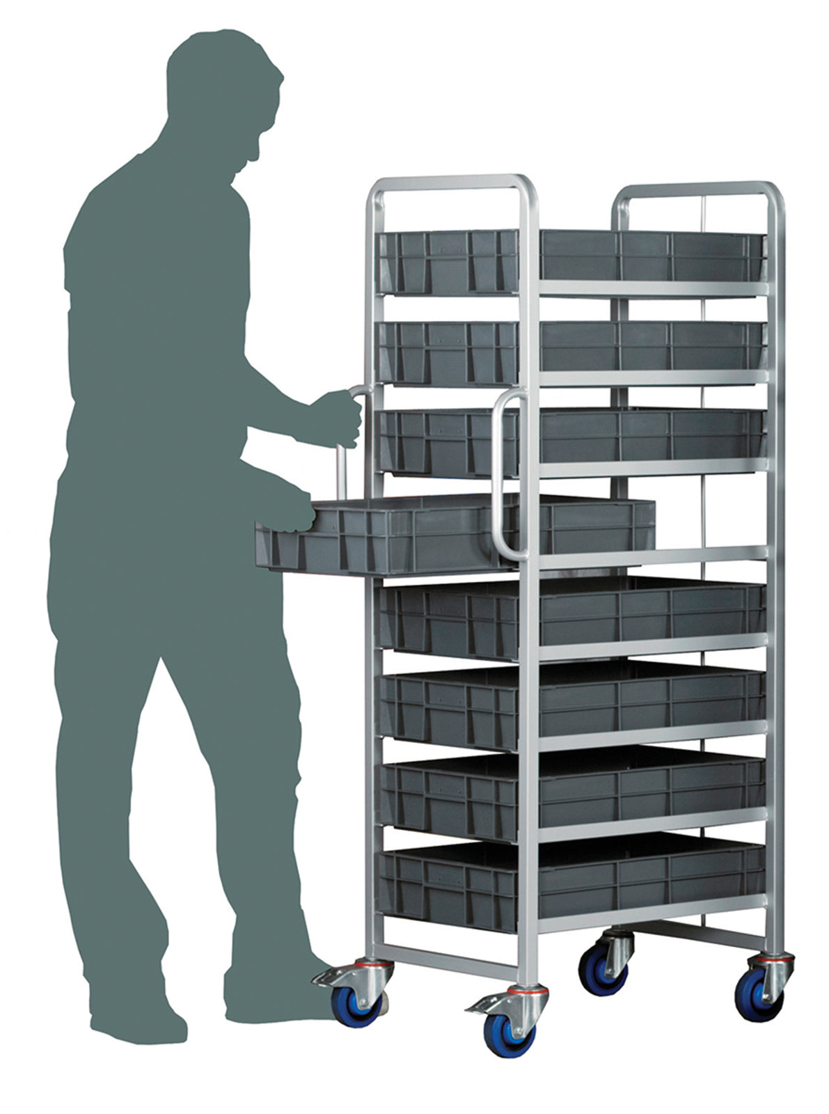 TieDex UK 8 Steel Rubber Trolley, 600 mm, 250 kg Load, 400 mm