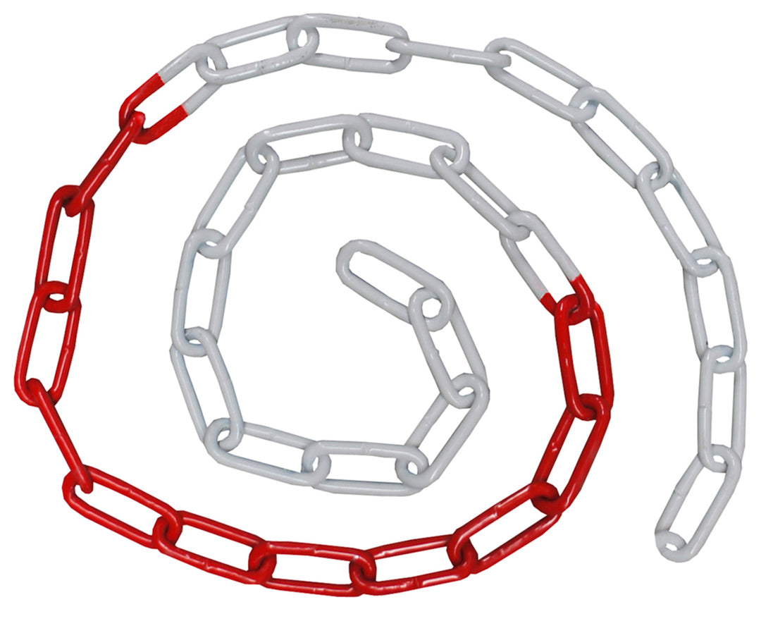 TieDex UK White, Red Barrier Chain, Steel, Chain Barrier