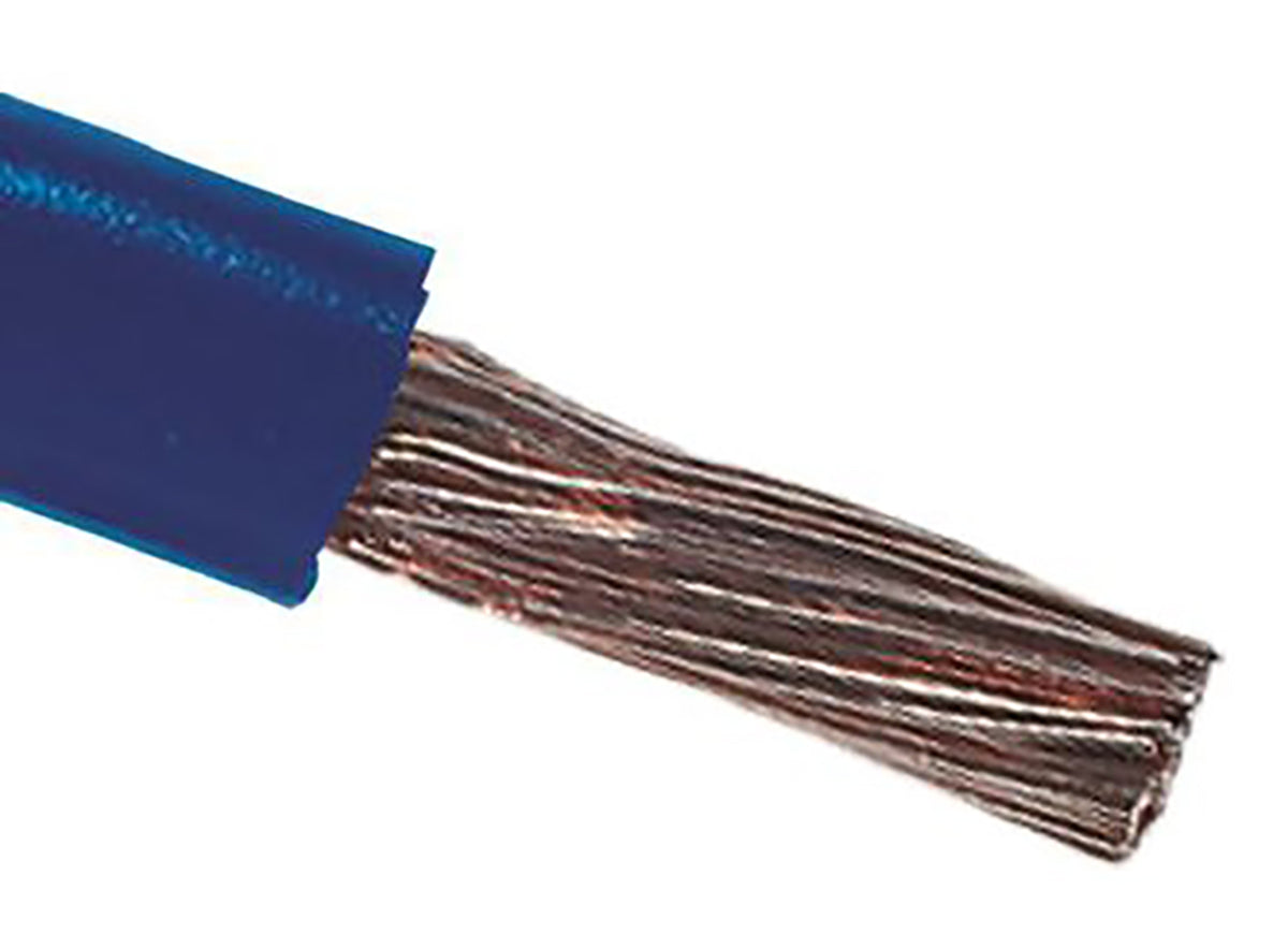 TieDex UK Dark Blue 16 mm² Hook Up Wire, 6 AWG, 115 x 0.4 mm, 0.4 mm core strands, 100 m, Polyvinyl Chloride