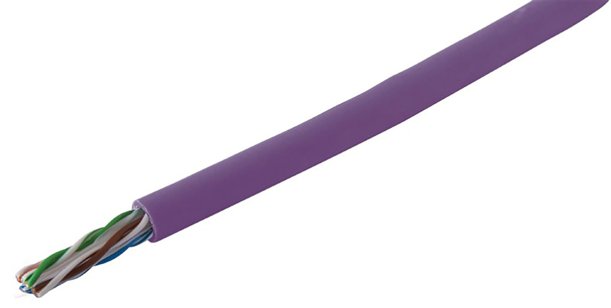 TieDex UK Cat6 Ethernet Cable, 305 m, Purple, U/UTP PVC