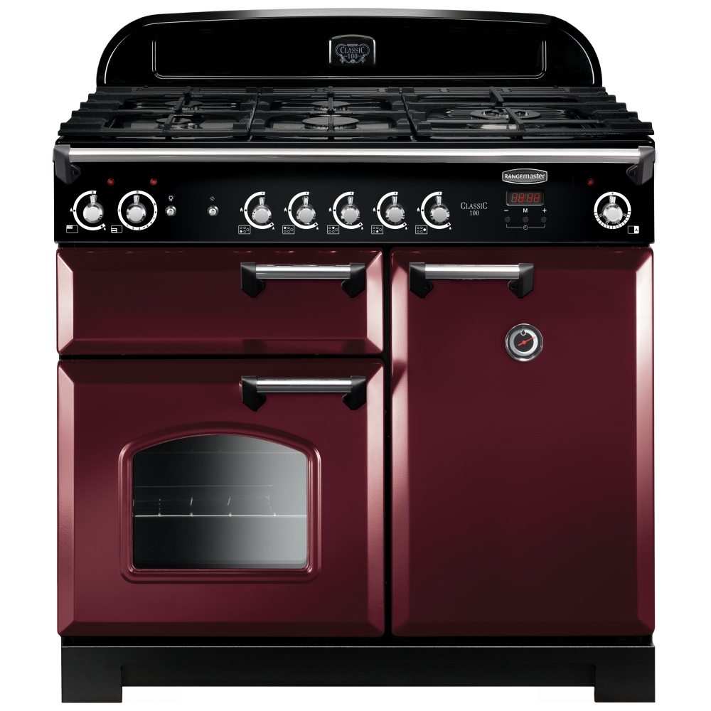 Rangemaster CLA100NGFCY/C Classic 100cm Gas Range Cooker 117650 – CRANBERRY