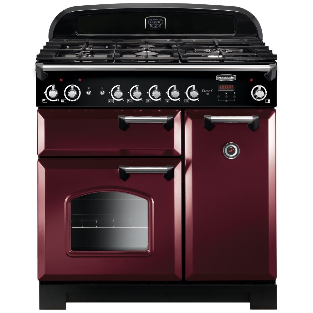 Rangemaster CLA90NGFCY/C Classic 90cm Gas Range Cooker 116740 – CRANBERRY