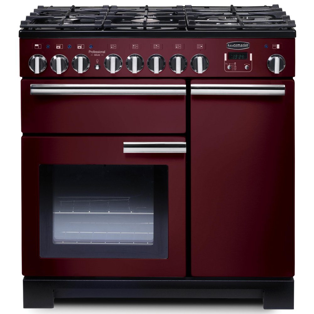 Rangemaster PDL90DFFCY/C Professional Deluxe 90cm Dual Fuel Range Cooker 97620 – CRANBERRY